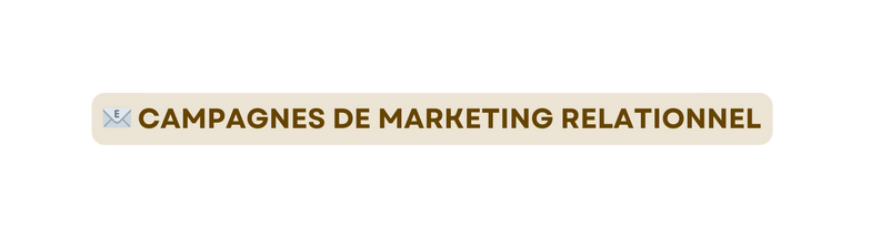 CAMPAGNES DE MARKETING RELATIONNEL